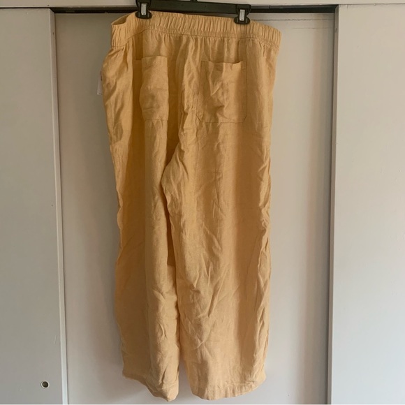 Yellow Linen Crop Pants NWT Old Navy 2X - Picture 2 of 5